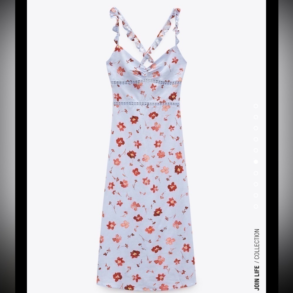 Zara Printed Linen Blend Dress - Picture 5 of 15